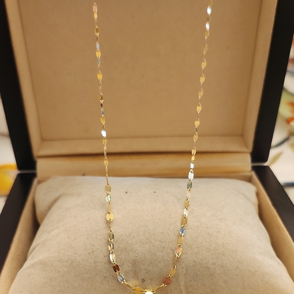 14kt Gold Faceted Bead Necklace - Women Jewelry  18'